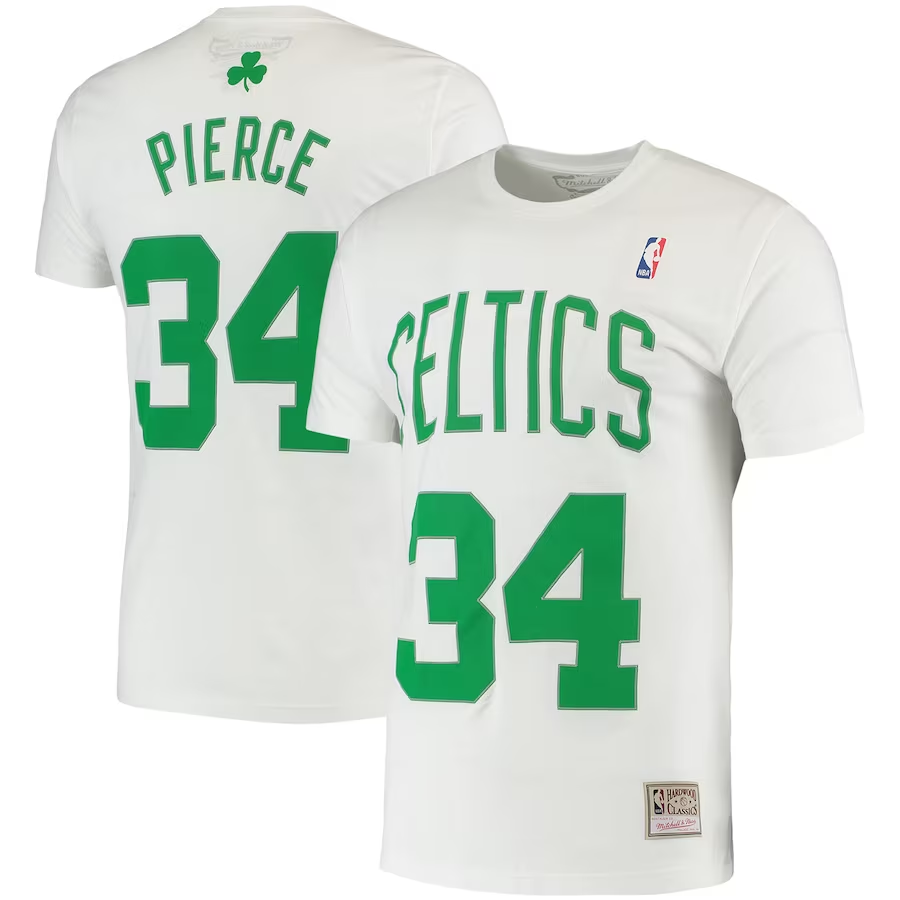 Men NBA Boston Celtics #34 Pierce white T shirt